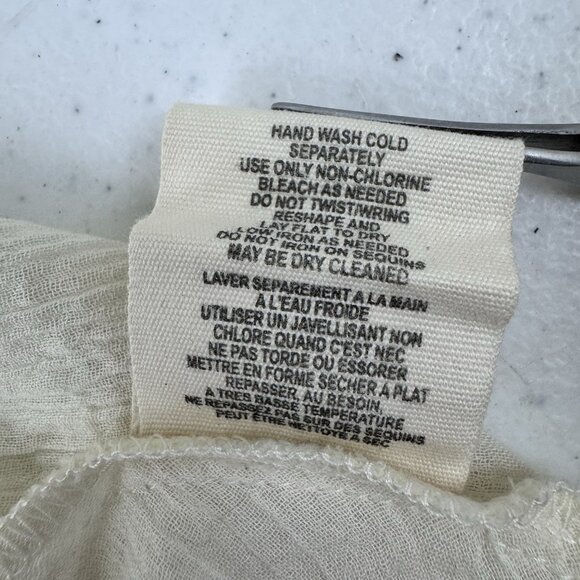 Free People Grecian Off White Gauze Yellow Orange Lace Tunic Tank Top Size M - Picture 12 of 12